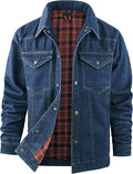 Men's Flannel Lined Denim Jackets Cowboy Cut