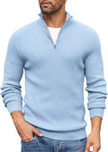 Mens Quarter Zip Jumper Knitted Turtleneck