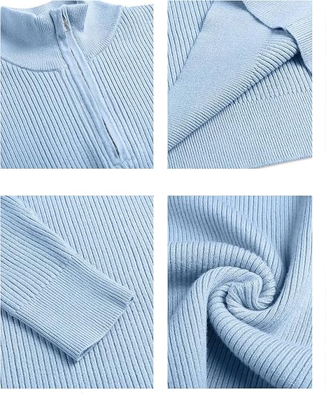 Mens Quarter Zip Jumper Knitted Turtleneck