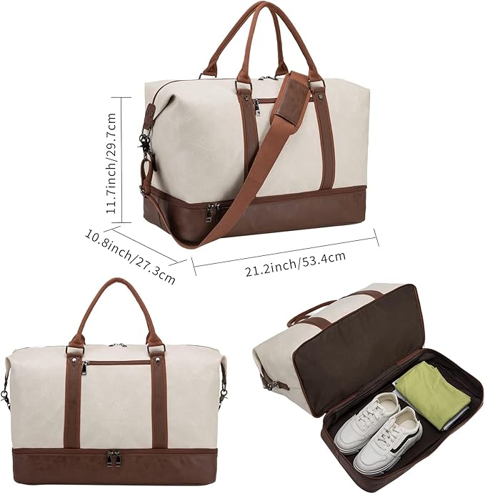 Travel Bag with Shoe Pouch,Weekender Overnight Bag Carry On Bag